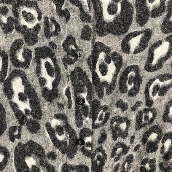Riani Women's Size 12 Grey Animal Print Angora Blend Sweater Knit Long Sleeve - Picture 13 of 15